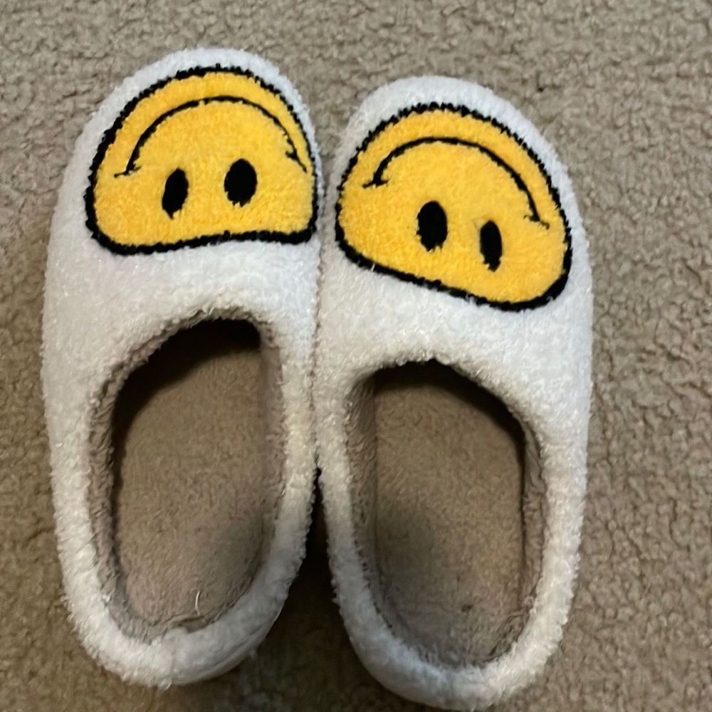 smiley face slippers